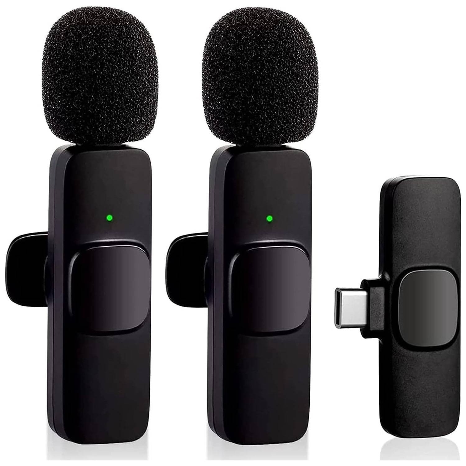 Microfono De Solapa Inalambrico Tipo C Doble Transmisor F3-tc